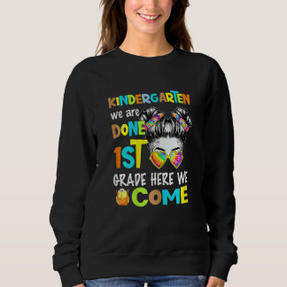 Sweatshirt Femme Messy Bun Fille lunettes crayon jardin d'enf