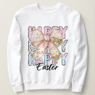 Sweatshirt Femme Pastel Happy Pâques Coquette Bow