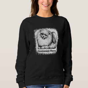 Sweatshirt Femme Pomeranian Mama Bleached Mama Chien mignon M