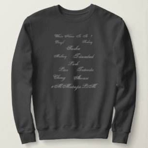 Sweatshirt Femme Sweatshirt, Unisex Names on Front Family Siz