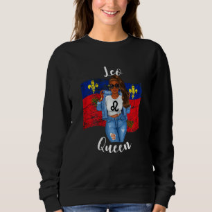 Sweatshirt Femmes Afro Guadeloupe Lionne Reine Drapeau de Fem