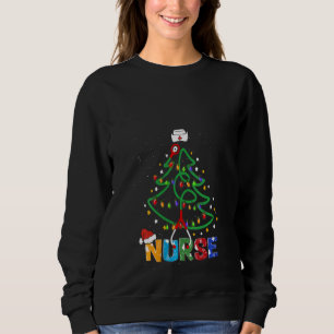 Sweatshirt Femmes Infirmière Arbre de Noël Stethoscope Rn Lpn