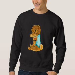 Sweatshirt Femmes J'Aime Maman Tatouage Chow Chow Maman Chien