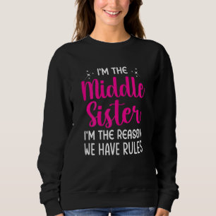 Sweatshirt Femmes Je suis la soeur du milieu Je suis la raiso