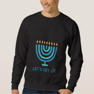 Sweatshirt FEMMES Laissons Lit Menorah Juif Drôle Laid Han