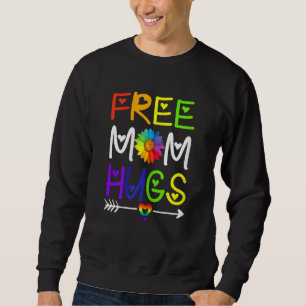 Sweatshirt Femmes Libérez Maman Hugs Daisy Rainbow Heart Lgbt
