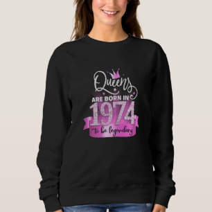 Sweatshirt Femmes nées en 1974 I Élégant rose noir tenue de f