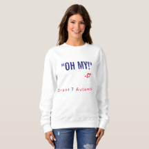 Femmes "oh mes !" Texte rouge et bleu de