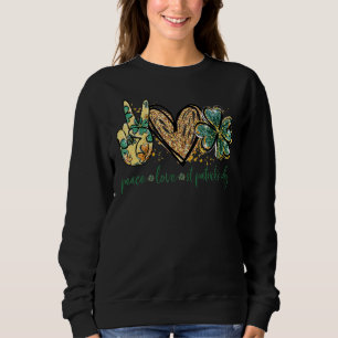 Sweatshirt Femmes Peace Love St Patrick S Day Lucky C Shamroc