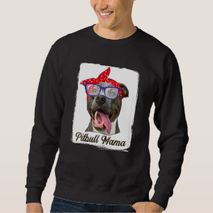Sweatshirt Femmes Pitbull maman maman maman maman rouge Échar