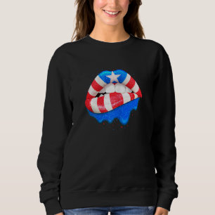 Sweatshirt Femmes Portoricaine Drapeau Lèvres Femmes Filles P