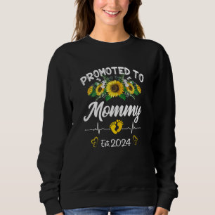 Sweatshirt Femmes promues Maman 2024 Première fois nouvelle m