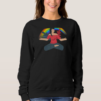 Sweatshirt Femmes Rainbow Purple Yoga