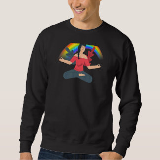 Sweatshirt Femmes Rainbow Purple Yoga