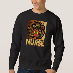 Sweatshirt Femmes Vintage Melanin Afro Nurse Queen Black Hist