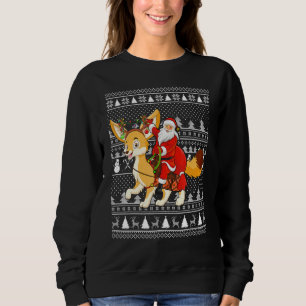 Sweatshirt Fennec Fox Lover Père Noël Riding Fennec Fox Ugly