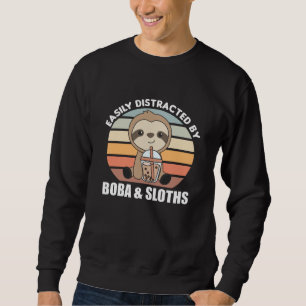 Sweatshirt Fente À Thé À Bulle Avec Animaux Mignons Au Chocol