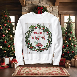 Sweatshirt Ferme rustique Camion rouge en bois désorganisé