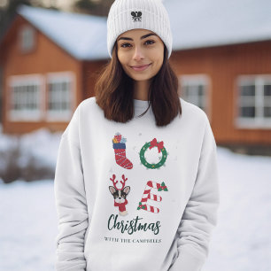 Sweatshirt Festif Noël Nom de famille correspondant