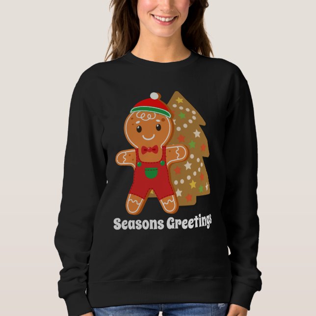 Sweatshirt Festif Noël pain d'épices ajouter du texte (Devant)