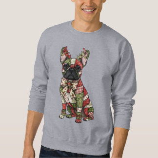 Sweatshirt Festive Patchwork French Bulldog Noël