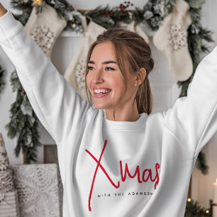 Sweatshirt Fête de Noël personnalisée de Noël