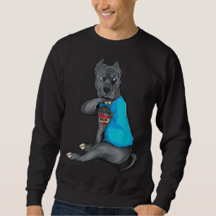 Sweatshirt Fête des mères Chien drôle Pitbull I Love Maman Ta