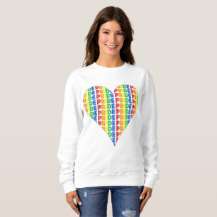 Sweatshirt Fête du mois des Gay pride LGBT Rainbow Heart