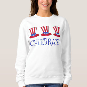 Sweatshirt Fêtez ! Uncle Sam Juillet 4 États-Unis Drapeau amé