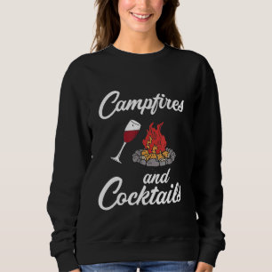 Sweatshirt Feu De Campagne Et Cocktails Drôle Camping