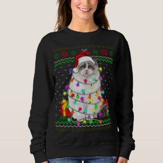 Sweatshirt Feu moche doux lumières Noël Chat Kitten Amour