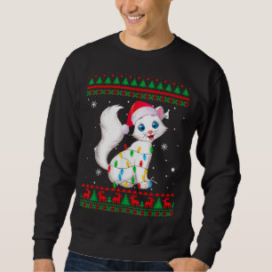 Sweatshirt Feu moche doux lumières Noël Chat Kitten Amour