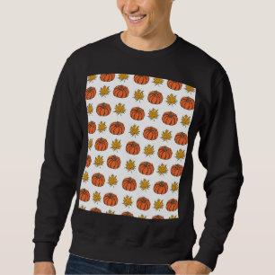 Sweatshirt Feuilles d'automne : Motif Citrouille à main