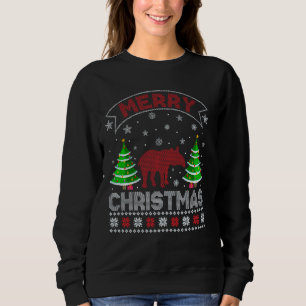 Sweatshirt Feux de Noël Hommes Femmes Tapir Laid Noël