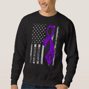 Sweatshirt Fibromyalgie Je Porte Du Ruban Violet Amérique