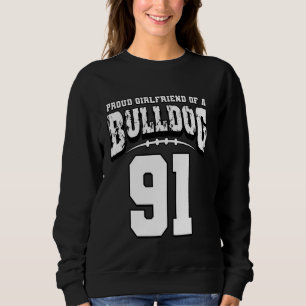 Sweatshirt Fier Bulldog Football Girlfriend Du Joueur 91
