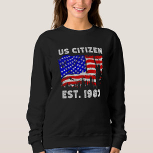 Sweatshirt Fier citoyen américain depuis 1983 pour le nouvel
