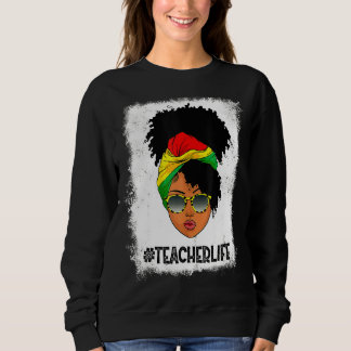 Sweatshirt Fier Femme Enseignant Vie Afro Messy Bun Noir Son