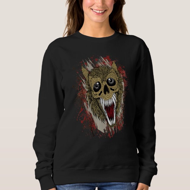 Sweatshirt Fierce Effrayant Grunge Wolf Werewolf Goth (Devant)