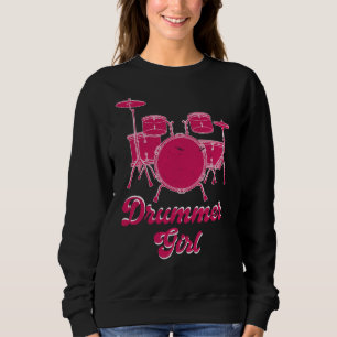 Sweatshirt Fille batteur Drums Drummer Cadeau