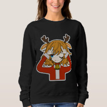 fille cerf avec vêtements de santa