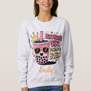 Sweatshirt Fille d'anniversaire alimentée par une fête de thé