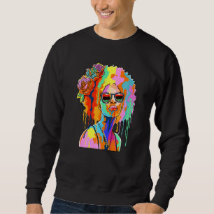 Sweatshirt Fille de peinture qui dégouline inspirée de l'Afro
