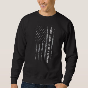 Sweatshirt Fille Fier Fille D'Un Vétéran Américain Fla