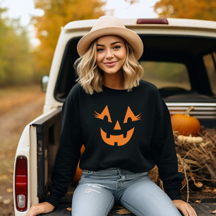 Sweatshirt Fille Jack-o'-lantern Citrouille Face Halloween