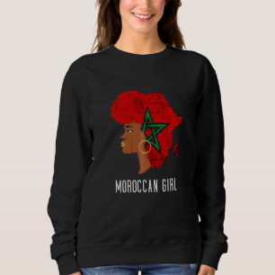 Sweatshirt Fille marocaine Drapeau marocain Cheveux Racines m