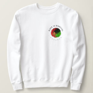 Sweatshirt Fille noire panafricaine femme rouge vert fierté a