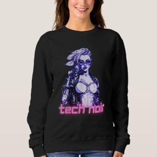 Sweatshirt Fille Tech Noir Cyberpunk