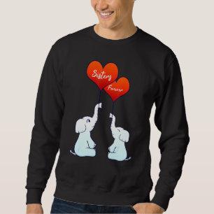 Sweatshirt Filles de famille Soeur Eternel Eléphants Coeur Lo