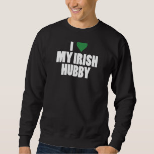 Sweatshirt Filles Drôle J'Aime Mon Hubby Irlandais St Patrick